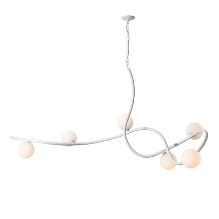 Hubbardton Forge Slide 6 Light 69" Wide Abstract Multi Light Pendant White / Opal