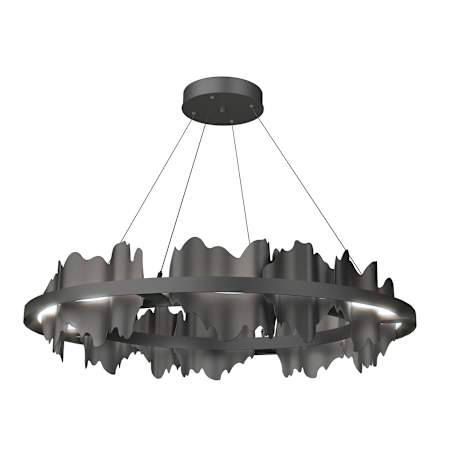 Hubbardton Forge Hildene 38" Wide LED Abstract Ring Chandelier Black / Black