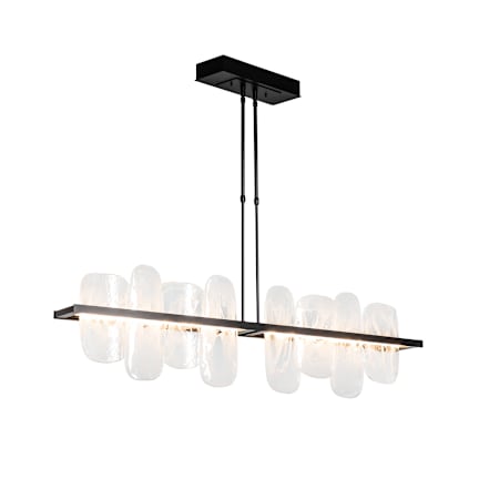 Hubbardton Forge Vitre 52" Wide LED Linear Chandelier Black / White Swirl