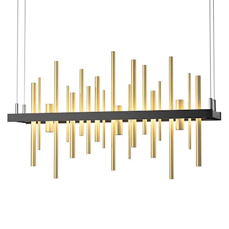 Hubbardton Forge Cityscape 26" Wide Suspension Linear Pendant Black / Modern Brass