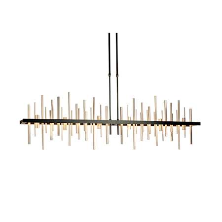 Hubbardton Forge Cityscape 52" Wide Linear Pendant Black / Gold