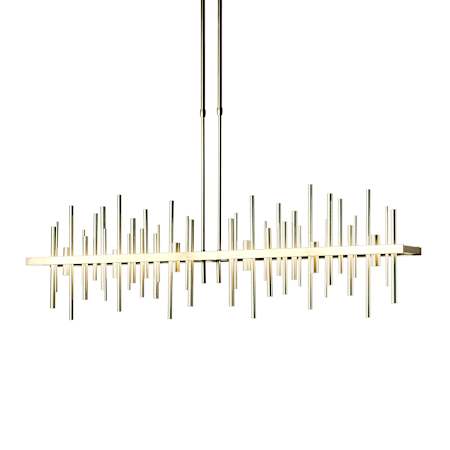 Hubbardton Forge Landscape 52" Wide LED Linear Chandelier Modern Brass / Modern Brass
