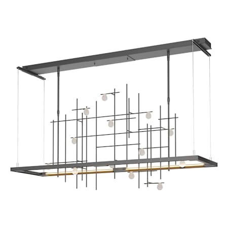 Hubbardton Forge Four Seasons 54" Wide Linear Pendant Black / Bubble