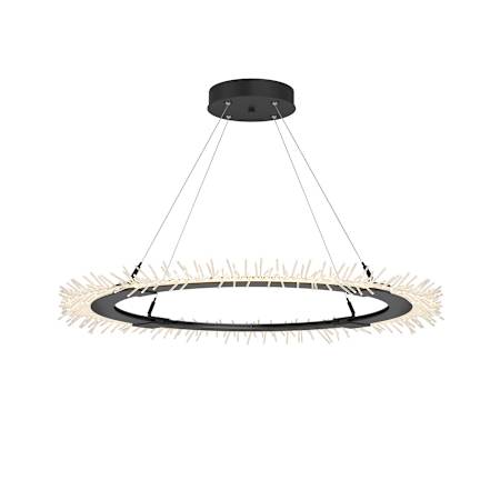 Hubbardton Forge Anemone 37" Wide LED Ring Chandelier Black