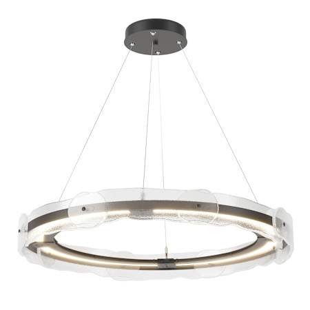 Hubbardton Forge Solstice 36" Wide LED Ring Chandelier Black