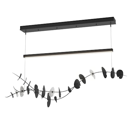 Hubbardton Forge Lily 41" Wide LED Linear Chandelier Black / Aqualite / Aqualite