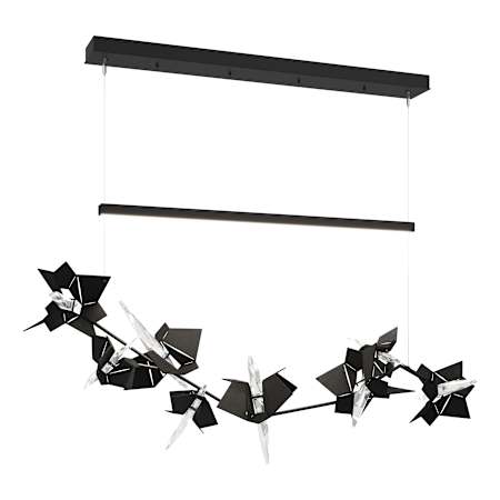 Hubbardton Forge Belladonna 50" Wide LED Crystal Linear Pendant Black / Black