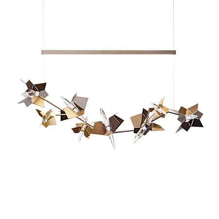 Hubbardton Forge Belladonna 50" Wide LED Crystal Abstract Chandelier Dark Smoke