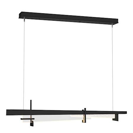 Hubbardton Forge Tenon 48" Wide LED Linear Chandelier Black / Clear