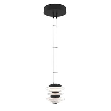 Hubbardton Forge Cairn 6" Wide LED Abstract Mini Pendant Black