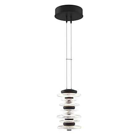 Hubbardton Forge Cairn 6" Wide LED Abstract Mini Pendant Black