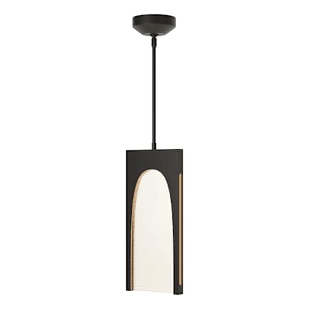 Hubbardton Forge Cypress 8" Wide LED Mini Pendant Black / Seeded Clear