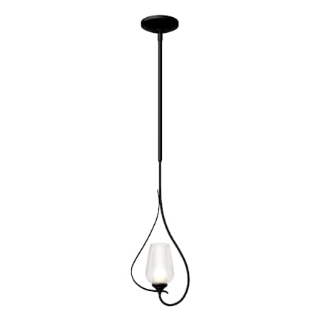 Hubbardton Forge Flora 8" Wide Mini Pendant Black