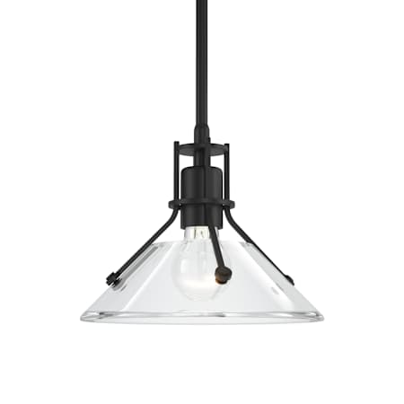Hubbardton Forge Henry 10" Wide Mini Pendant Black / Clear