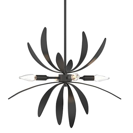 Hubbardton Forge Dahlia 4 Light 22" Wide Taper Candle Pendant Black