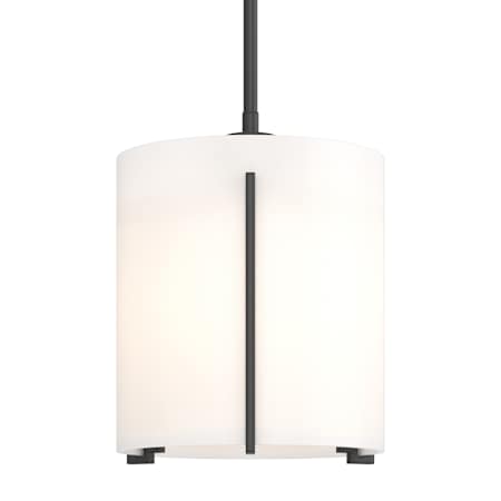 Hubbardton Forge Exos 9" Wide Mini Pendant Black / Opal