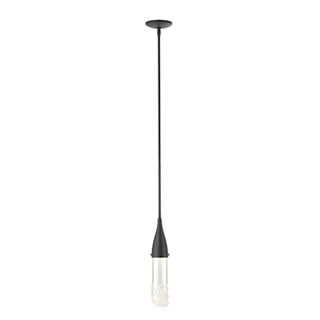 Hubbardton Forge Fritz 4" Wide Mini Pendant Black / Clear