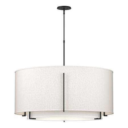 Hubbardton Forge Exos 3 Light 32" Wide Pendant Black / Flax