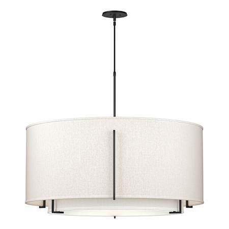 Hubbardton Forge Exos 3 Light 38" Wide Pendant Black / Flax