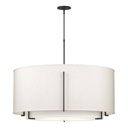 Hubbardton Forge Exos 6 Light 44" Wide Pendant Black / Flax