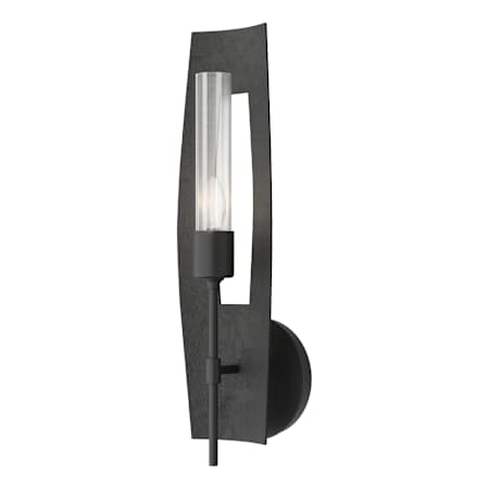 Hubbardton Forge Passage 18" Tall Wall Sconce Black / Clear