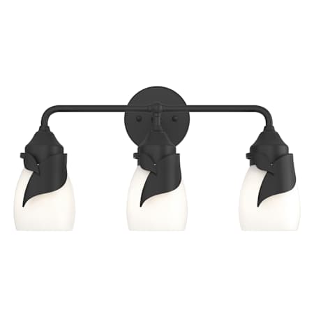 Hubbardton Forge Lapas 3 Light 12" Tall Wall Sconce Black / Opal