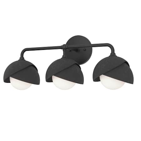 Hubbardton Forge Brooklyn 3 Light 22" Wide Vanity Light Black / Black / Opal