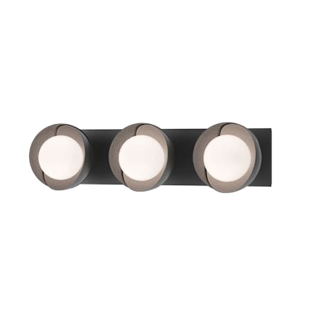 Hubbardton Forge Brooklyn 3 Light 22" Wide Vanity Light Black / Black / Opal