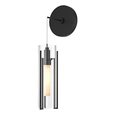 Hubbardton Forge Exos Glass 10" Tall LED Wall Sconce Black / Clear