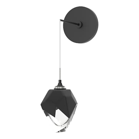 Hubbardton Forge Chrysalis 9" Tall Wall Sconce Black / Black / Clear