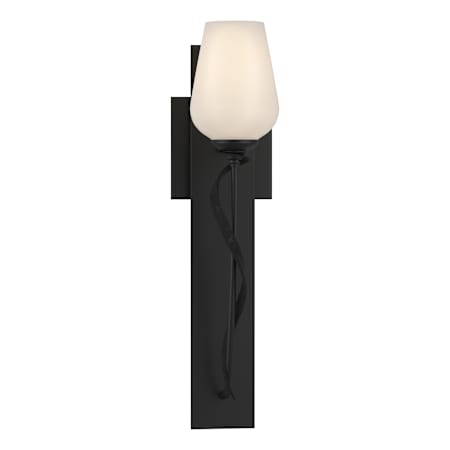 Hubbardton Forge Flora 19" Tall Wall Sconce Black / Opal