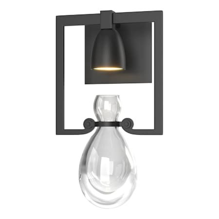 Hubbardton Forge Apothecary 15" Tall Wall Sconce Black / Clear