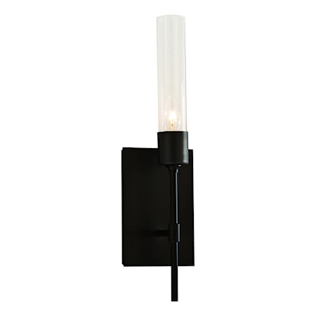 Hubbardton Forge Vela 16" Tall Wall Sconce Black / Clear