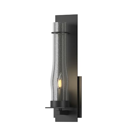 Hubbardton Forge New Town 18" Tall Wall Sconce with Customizable Glass Shade Black / Seedy