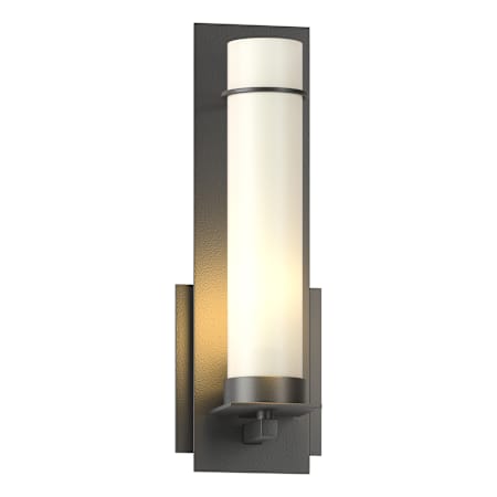 Hubbardton Forge New Town 13" Tall Wall Sconce Black / Opal