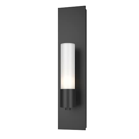 Hubbardton Forge Pillar 18" Tall Wall Sconce with Customizable Glass Shade Black / Opal