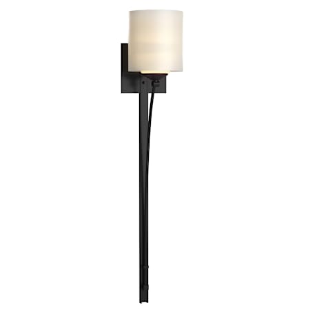 Hubbardton Forge Formae 30" Tall Wall Sconce with Customizable Glass Shade Black / Opal