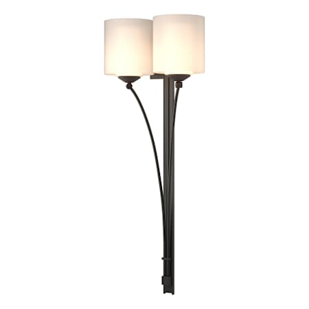 Hubbardton Forge Formae 2 Light 30" Tall Wall Sconce Black / Opal