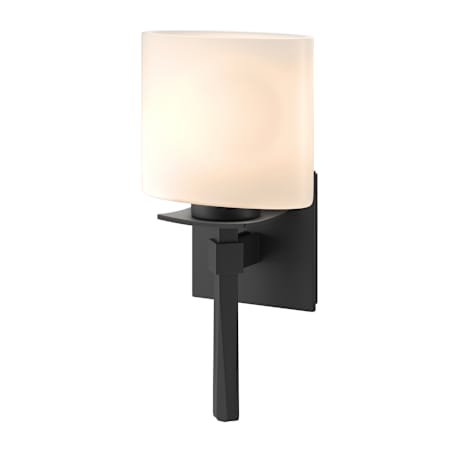 Hubbardton Forge Beacon Hall 12" Tall Wall Sconce with Customizable Glass Shade Black / Opal
