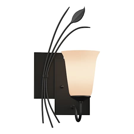 Hubbardton Forge Leaf 15" Tall Wall Sconce Black / Opal