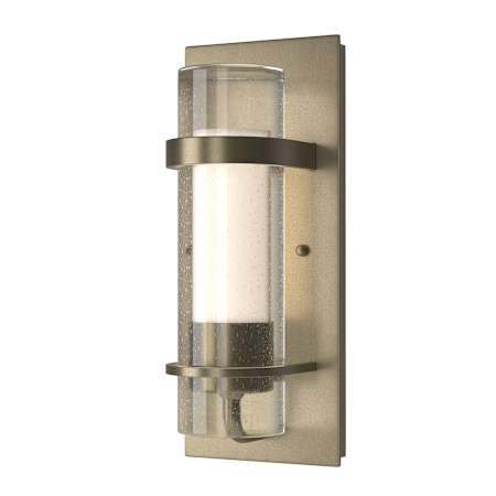 Hubbardton Forge Banded 12" Tall Wall Sconce Soft Gold / Seedy