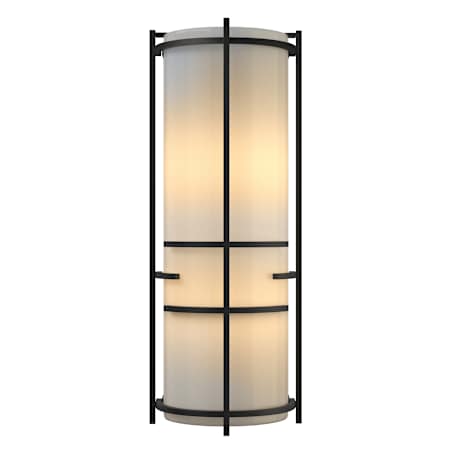 Hubbardton Forge Banded 2 Light 18" Tall Wall Sconce Black / Ivory Art