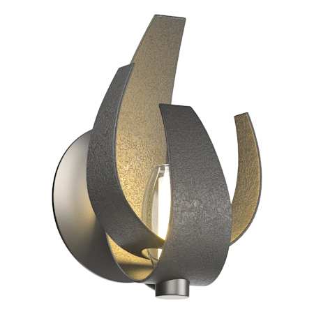 Hubbardton Forge Corona 10" Tall Wall Sconce Black / Clear