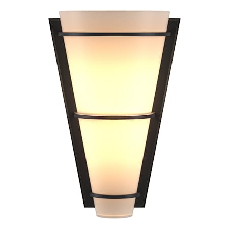 Hubbardton Forge Half Cone 10" Tall Wall Sconce Black / Opal