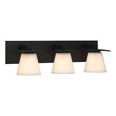 Hubbardton Forge Wren 3 Light 7" Tall Wall Sconce Black / Opal
