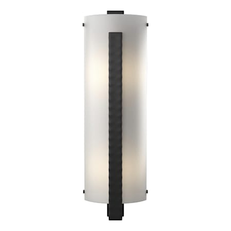 Hubbardton Forge Vertical Bar 2 Light 24" Tall Wall Sconce Black / White Art
