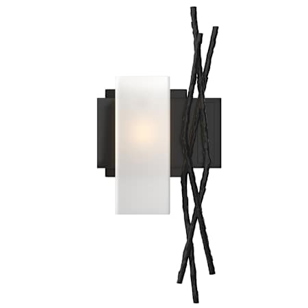 Hubbardton Forge Brindille 19" Tall Wall Sconce Black / Opal
