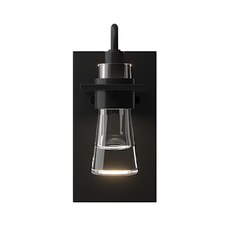 Hubbardton Forge Erlenmeyer 10" Tall Wall Sconce Black / Clear
