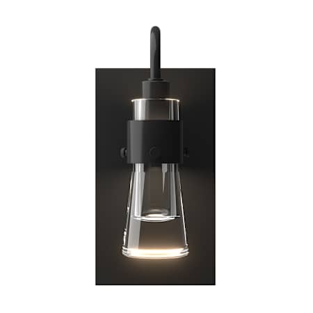 Hubbardton Forge Erlenmeyer 10" Tall Wall Sconce Black / Clear