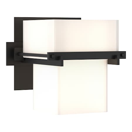 Hubbardton Forge Kakomi 6" Tall Wall Sconce Black / Opal